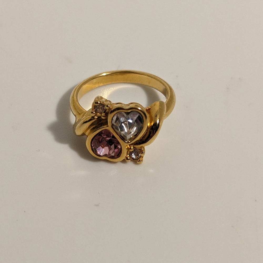 Vintage Art Deco Avon Diamond Hearts Ring
